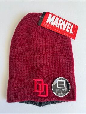 Marvel Reversible Daredevil Knit Beanie Cap Hat NWT